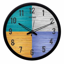 Amazon Brand - Solimo 12-inch Wall Clock - Desginer (Silent Movement, Black Frame), SC-1034