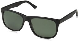 Obsidian Sunglasses for Men Polarized Square Oversized Frame 06, Matte Black, 55 mm