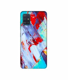 Amazon Brand - Solimo Designer Blue and Red Brush Texture 3D Printed Hard Back Case Mobile Cover for Samsung Galaxy A51