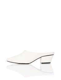 find. Women’s Mules with Cuban Heel, White, 5 UK