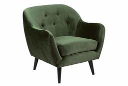 Amazon Brand - Movian Lina - Poltrona, 82 x 84 x 82 cm (Lu x La x A), verde scuro, gambe nere in legno