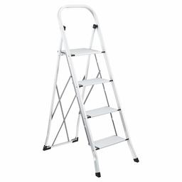 AmazonBasics Step Stool - 4-Step, Aluminum, Lightweight, 200-Pound Capacity, Silver