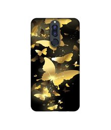 Amazon Brand - Solimo Designer Golden Butterfly Pattern UV Printed Soft Back Case Mobile Cover for Huawei Honor 9i