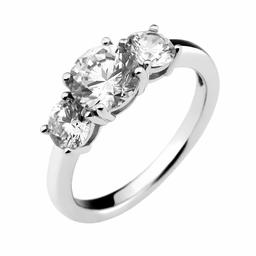 [Find] Amazon Collection Platinum Plated Sterling siruba-kuriaraundokyu-bikkuzirukonia 3 Stone Ring, Size 11 