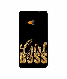 Amazon Brand - Solimo Designer Sparkle Girl Boss 3D Printed Hard Back Case Mobile Cover for Microsoft Lumia 535