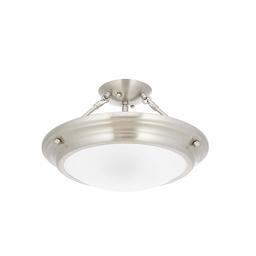 Amazon Brand – Ravenna Home Classic Glass Semi-flush Mount Light Pendant, Bulbs Included, 9.75