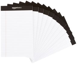 AmazonBasics Legal/wide ruled 50 sheets per pad 5-inch by 8-inch, white.