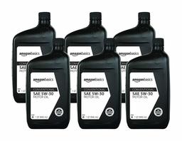 AmazonBasics Conventional Motor Oil, 5W-30, SN Plus, 1 Quart, 6 Pack