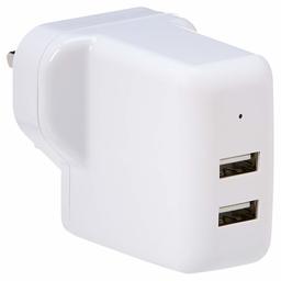 AmazonBasics Dual-Port USB Wall Charger (2.4 Amp) - White (UK version)