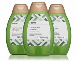 Amazon Brand - Solimo Tea Tree Mint Shampoo, 13 fl. Oz (Pack of 3)