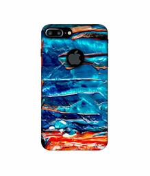 Amazon Brand - Solimo Designer Blue Oil Color 3D Printed Hard Back Case Mobile Cover for Apple iPhone 7 Plus (Logo Cut)