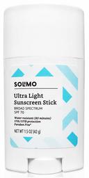 Amazon Brand - Solimo Ultra Light Sunscreen Stick, Broad Spectrum SPF 70, 1.5 oz