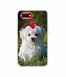 Amazon Brand - Solimo Designer White Dog UV Printed Soft Back Case Mobile Cover for Oppo F9 Pro