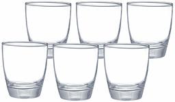 Amazon Brand - Solimo MEA Whisky Glass Set, 380ml, Set of 6, Transparent