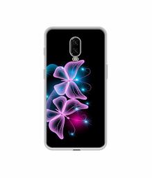 Amazon Brand - Solimo Designer Butterflies Neon Light UV Printed Soft Back Case Mobile Cover for OnePlus 6T