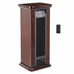 AmazonBasics Infrared Quartz Tower Heater, Brown Wood Grain Finish, 1500W