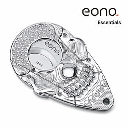 Amazon Brand: Eono Essentials Cigar Cutter Lock System Shinny Silver 3D Skull Bodies Stainless Steel Self Sharpening Guillotine Double Cut Blade Scissors