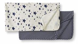 Moon and Back by Hanna Andersson Baby 2-Pack Organic Cotton Blanket, Navy, One Size