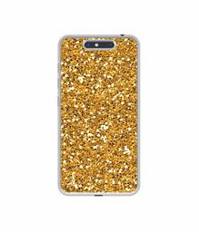 Amazon Brand - Solimo Designer Golden Sparkle UV Printed Soft Back Case Mobile Cover for Micromax Dual 4 E4816