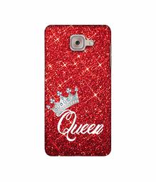 Amazon Brand - Solimo Designer Queen On Red Glitter 3D Printed Hard Back Case Mobile Cover for Samsung Galaxy J7 Max