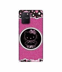 Amazon Brand - Solimo Designer Kitty with Glitter 3D Printed Hard Back Case Mobile Cover for Samsung Galaxy S10 Lite