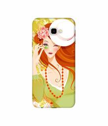 Amazon Brand - Solimo Designer Lady with Hat 3D Printed Hard Back Case Mobile Cover for Samsung Galaxy J4 Plus