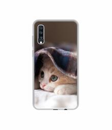 Amazon Brand - Solimo Designer Sleepy Kitten UV Printed Soft Back Case Mobile Cover for Samsung Galaxy A70