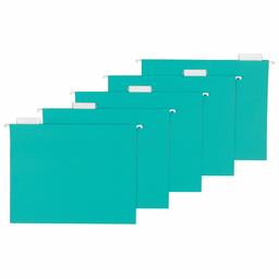 AmazonBasics Hanging Folders, Letter Size, Aqua, 25 Per Box