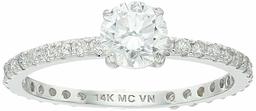 IGI Certified Lab Grown Diamond Solitaire Plus Engagement Ring 14k White Gold(3/4 CT.TW, I-J Color, SI1-SI2 Clarity)