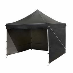 AmazonBasics - Gazebo ad apertura rapida robusto con 3 pannelli laterali e borsa per il trasporto dotata di ruote, 3 x 3 m, colore: carbone