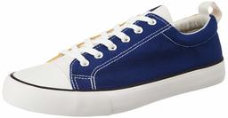 Amazon Brand - House & Shields Men's Navy/Mustard Canvas Sneakers-6 UK (AZ-HS-045A)