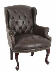 Amazon Brand – Ravenna Home Goodwin Faux Leather Tufted Wingback Club Accent Chair, 33