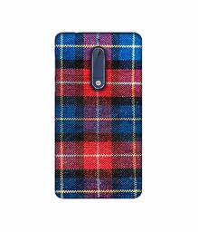 Amazon Brand - Solimo Designer Check Cloth 3D Printed Hard Back Case Mobile Cover for Nokia 5