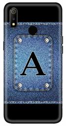 Amazon Brand - Solimo Designer Button Jeans Alphabet-A 3D Printed Hard Back Case Mobile Cover for Realme 3 / Realme 3i