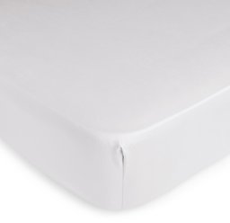 Pinzon Hemstitch 400TC Egyptian Cotton sateen fitted sheets, White 200 x 200 x 20 cm