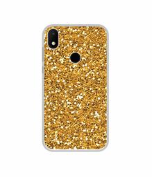 Amazon Brand - Solimo Designer Golden Sparkle UV Printed Soft Back Case Mobile Cover for Micromax Canvas 2 Plus (2018)