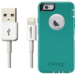 Otterbox Defender Series Case for iPhone 6/6s and AmazonBasics Lightning Cable (6-Feet) Pack