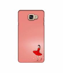 Amazon Brand - Solimo Designer Red Dress Lady 3D Printed Hard Back Case Mobile Cover for Samsung Galaxy A9 Pro