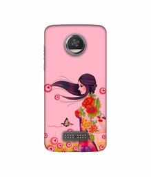 Amazon Brand - Solimo Designer Lady Vector Pattern 3D Printed Hard Back Case Mobile Cover for Moto Z2 Play