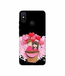 Amazon Brand - Solimo Designer Boy and Girl 3D Printed Hard Back Case Mobile Cover for Motorola One Power