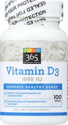 365 Everyday Value, Vitamin D3 1000 IU, 100 ct