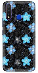 Amazon Brand - Solimo Designer Blue Flower Design 3D Printed Hard Back Case Mobile Cover for Vivo Y19 / Vivo U20