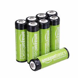 Amazon Basic Rechargeable Nickel Hydride Battery AA Pack of 8(Minimum Capacity 1900mAh cell, Estimated use 1000 times)