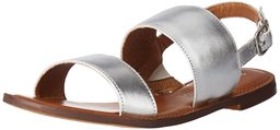 Amazon Brand - 206 Collective Women's Cedar Casual Double Band Sandal, Silver Leather, 11.5 B US