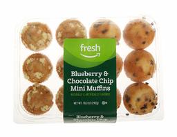 Fresh Brand – Blueberry & Chocolate Chip Mini Muffins, 10.3 oz (12 ct) FROZEN