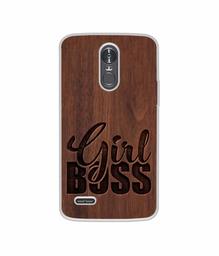 Amazon Brand - Solimo Designer Girl Boss On Wood UV Printed Soft Back Case Mobile Cover for LG Stylus 3