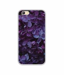 Amazon Brand - Solimo Designer Purple Flowers UV Printed Soft Back Case Mobile Cover for Oppo A57