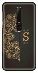 Amazon Brand - Solimo Designer Black Pattern Alphabet-S 3D Printed Hard Back Case Mobile Cover for Nokia 6 (2018)