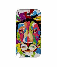 Amazon Brand - Solimo Designer Lion Multicolor Vector 3D Printed Hard Back Case Mobile Cover for Samsung Galaxy Note 2 N7100