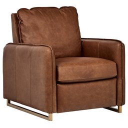 Amazon Brand – Rivet Garfield Mid-Century Modern Top-Grain Leather Recliner Chair, 31